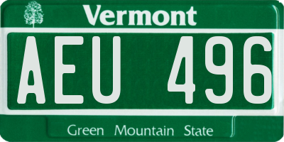 VT license plate AEU496