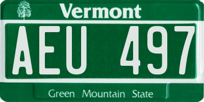 VT license plate AEU497