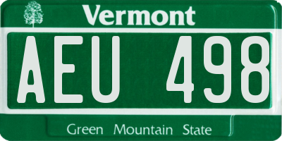 VT license plate AEU498