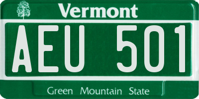 VT license plate AEU501