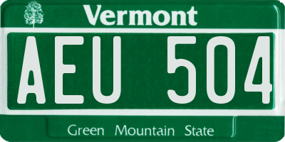 VT license plate AEU504