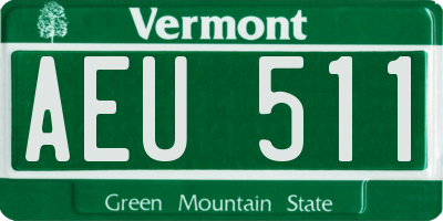 VT license plate AEU511