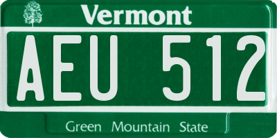 VT license plate AEU512