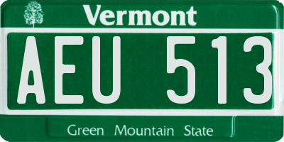 VT license plate AEU513