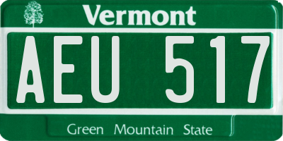 VT license plate AEU517
