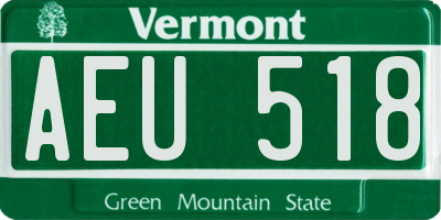 VT license plate AEU518
