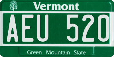 VT license plate AEU520