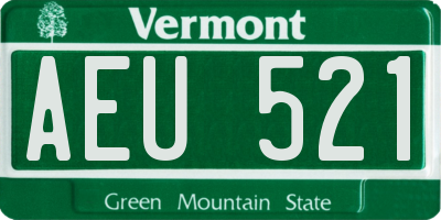 VT license plate AEU521