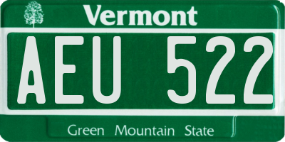 VT license plate AEU522