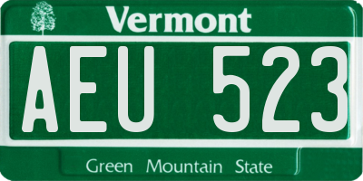 VT license plate AEU523