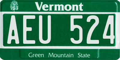 VT license plate AEU524
