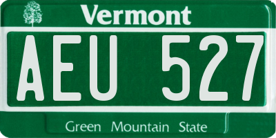 VT license plate AEU527