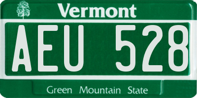 VT license plate AEU528