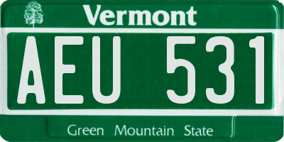 VT license plate AEU531