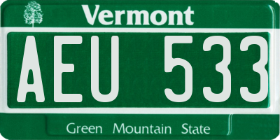VT license plate AEU533