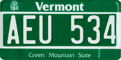 VT license plate AEU534
