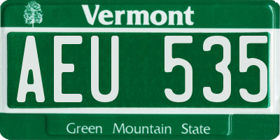 VT license plate AEU535