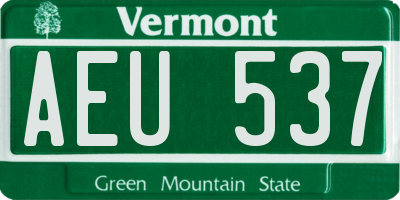 VT license plate AEU537