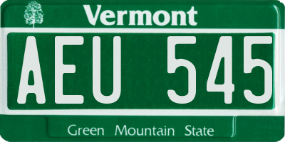 VT license plate AEU545