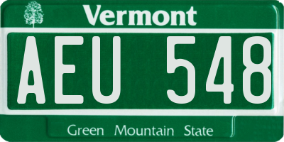 VT license plate AEU548