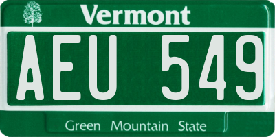 VT license plate AEU549