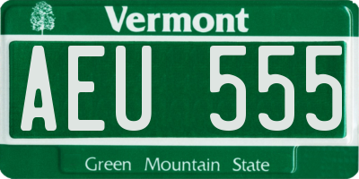 VT license plate AEU555