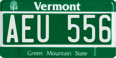 VT license plate AEU556