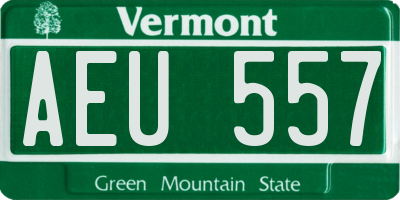 VT license plate AEU557