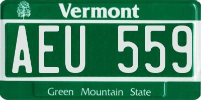 VT license plate AEU559