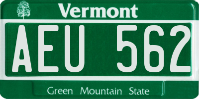 VT license plate AEU562