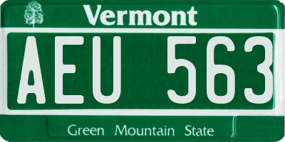 VT license plate AEU563