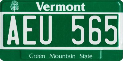 VT license plate AEU565