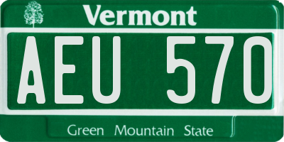 VT license plate AEU570
