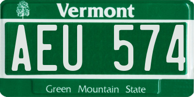 VT license plate AEU574