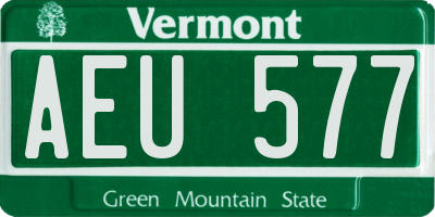 VT license plate AEU577