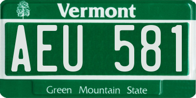 VT license plate AEU581
