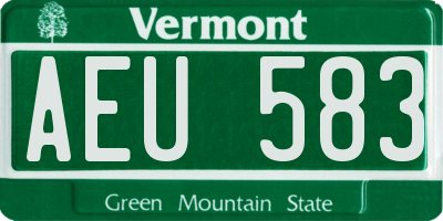 VT license plate AEU583