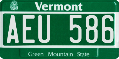 VT license plate AEU586