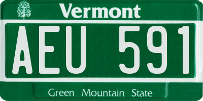 VT license plate AEU591