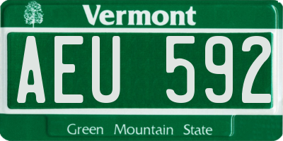 VT license plate AEU592