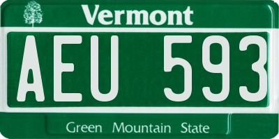 VT license plate AEU593