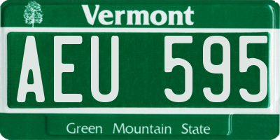 VT license plate AEU595