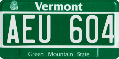 VT license plate AEU604
