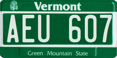 VT license plate AEU607