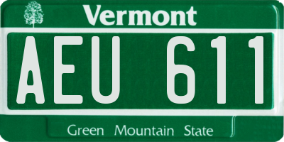 VT license plate AEU611