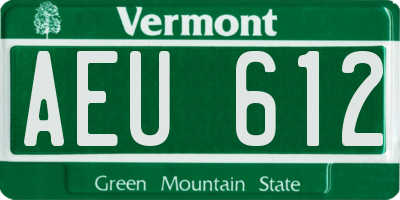 VT license plate AEU612