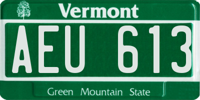 VT license plate AEU613
