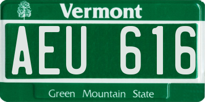VT license plate AEU616
