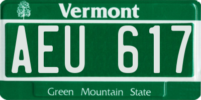 VT license plate AEU617