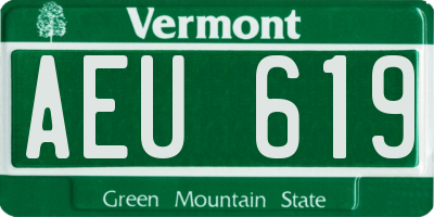 VT license plate AEU619